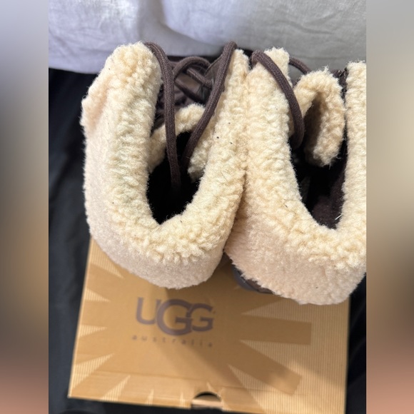 UGG | Brown Zea Ankle Lace Up Wedge Boots - Picture 6 of 11